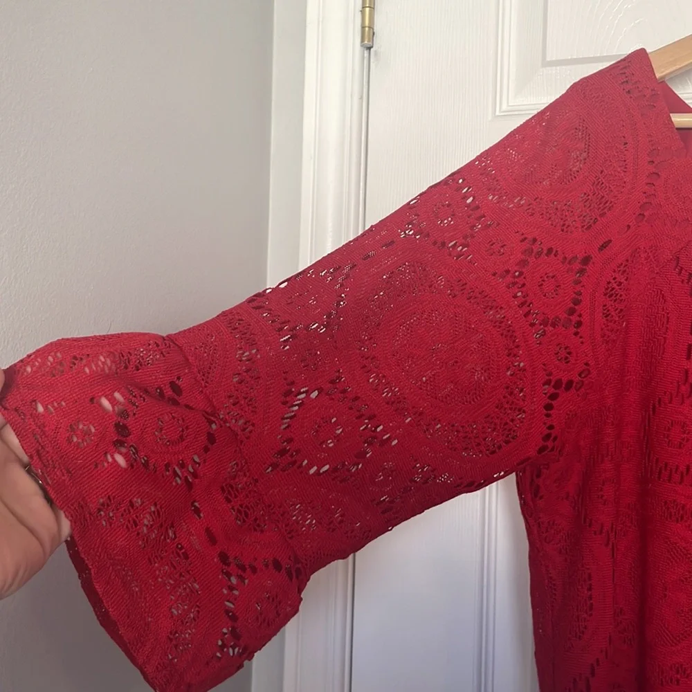 Rabbit Rabbit Rabbit red lace shift dress - Picture 4 of 10